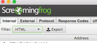 Screaming Frog Export Example